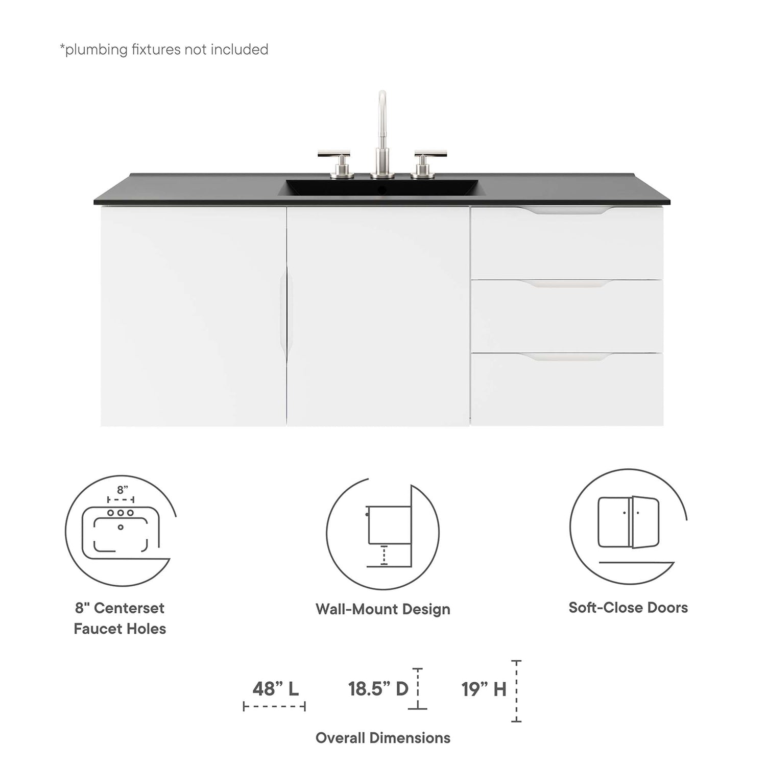 Vitality Bathroom Vanity Basin Included by Modway