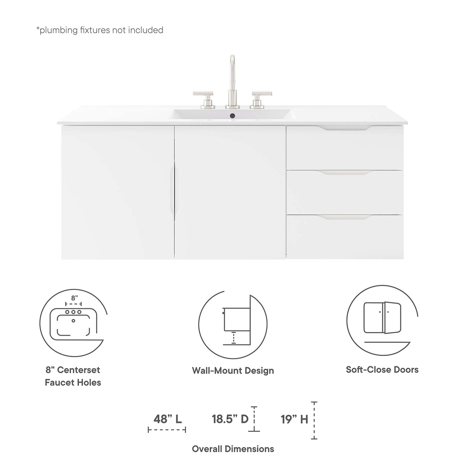 Vitality Bathroom Vanity Basin Included by Modway