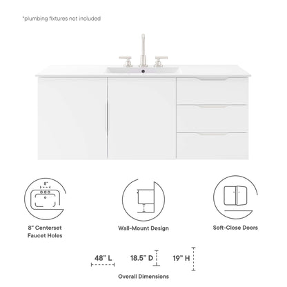 Vitality Bathroom Vanity Basin Included by Modway