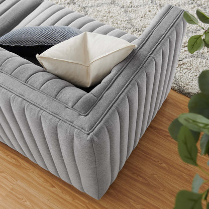 Conjure Channel Tufted Upholstered Fabric Loveseat By HouseBean