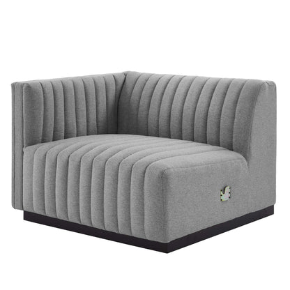 Conjure 4-Piece Channel Tufted Upholstered Fabric Sectional Sofa by Modway