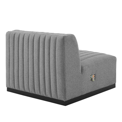 Conjure 4-Piece Channel Tufted Upholstered Fabric Sectional Sofa by Modway