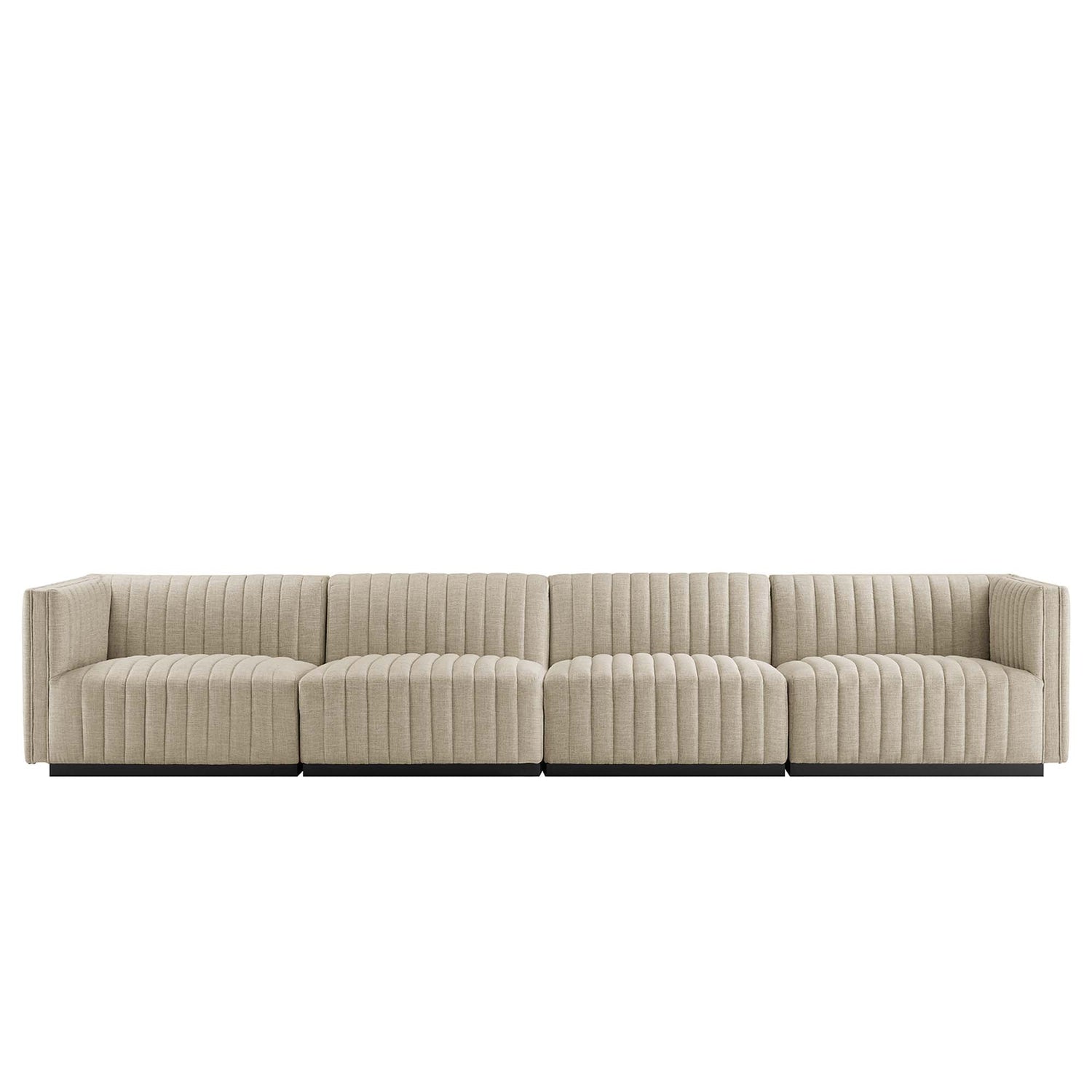 Conjure 4-Piece Channel Tufted Upholstered Fabric Sofa by Modway