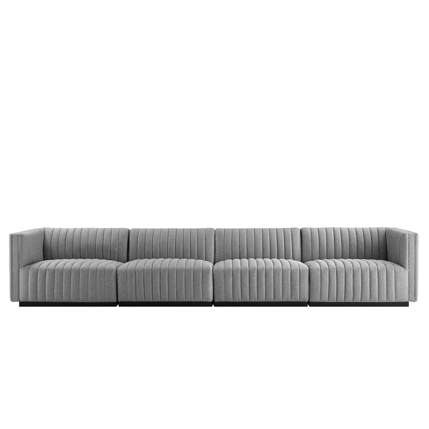 Conjure 4-Piece Channel Tufted Upholstered Fabric Sofa by Modway