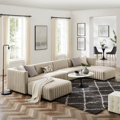 Conjure 6-Piece Channel Tufted Upholstered Fabric Sectional Sofa by Modway