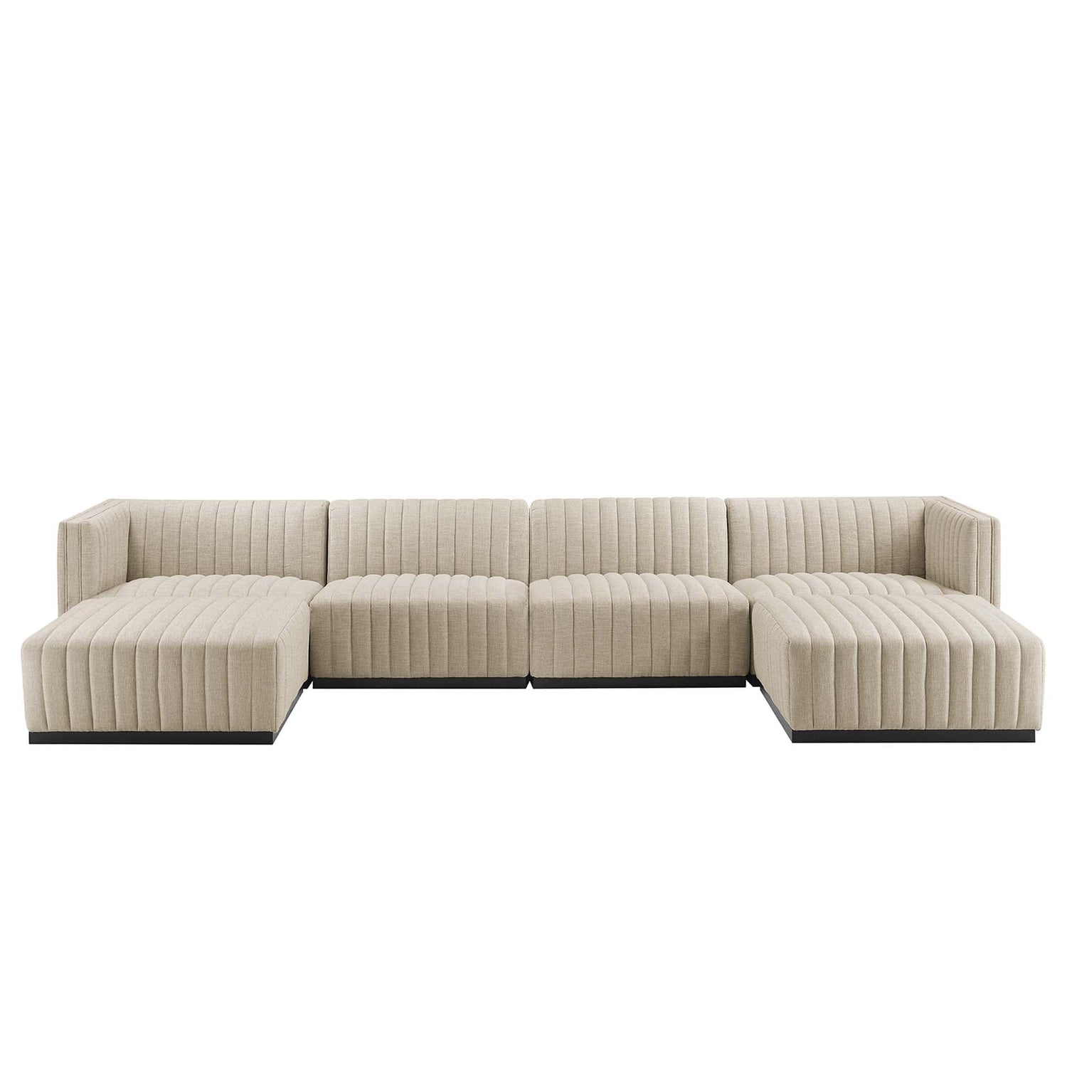 Conjure 6-Piece Channel Tufted Upholstered Fabric Sectional Sofa by Modway