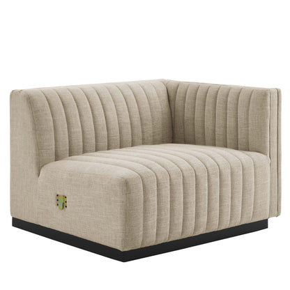 Conjure 4-Piece Channel Tufted Upholstered Fabric L-Shaped Sectional by Modway