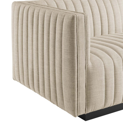 Conjure 4-Piece Channel Tufted Upholstered Fabric L-Shaped Sectional by Modway