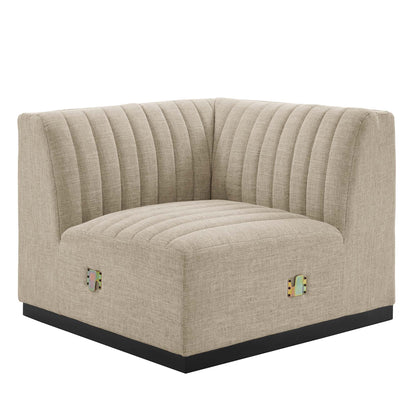Conjure 4-Piece Channel Tufted Upholstered Fabric L-Shaped Sectional by Modway