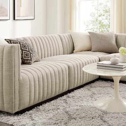 Conjure 4-Piece Channel Tufted Upholstered Fabric L-Shaped Sectional by Modway