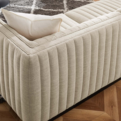 Conjure 5-Piece Channel Tufted Upholstered Fabric L-Shaped Sectional by Modway