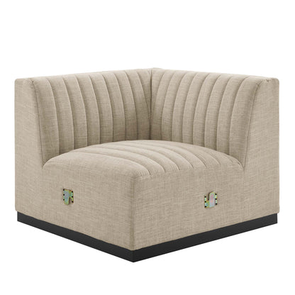 Conjure 6-Piece Channel Tufted Upholstered Fabric U-Shaped Sectional by Modway