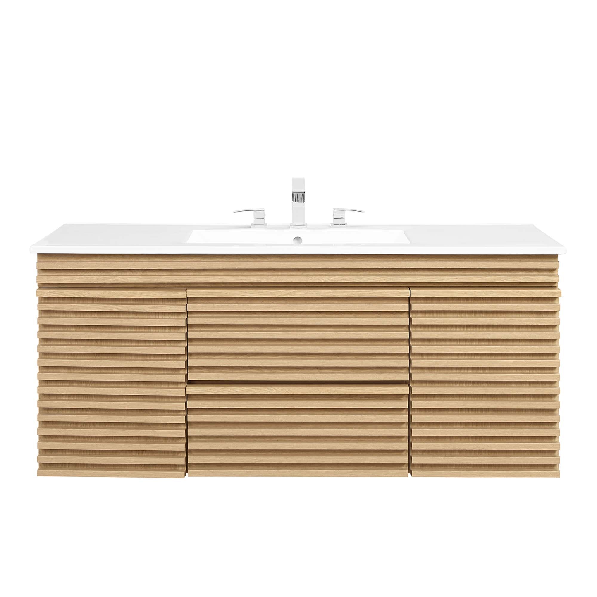 Render 48&quot; Wall-Mount Bathroom Vanity Basin Included By HouseBean