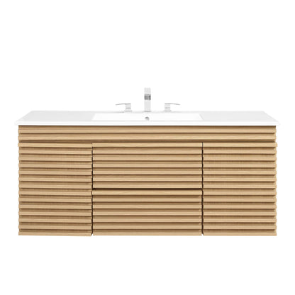 Render 48&quot; Wall-Mount Bathroom Vanity Basin Included By HouseBean