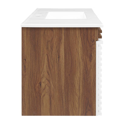 Render 48&quot; Wall-Mount Bathroom Vanity Basin Included By HouseBean