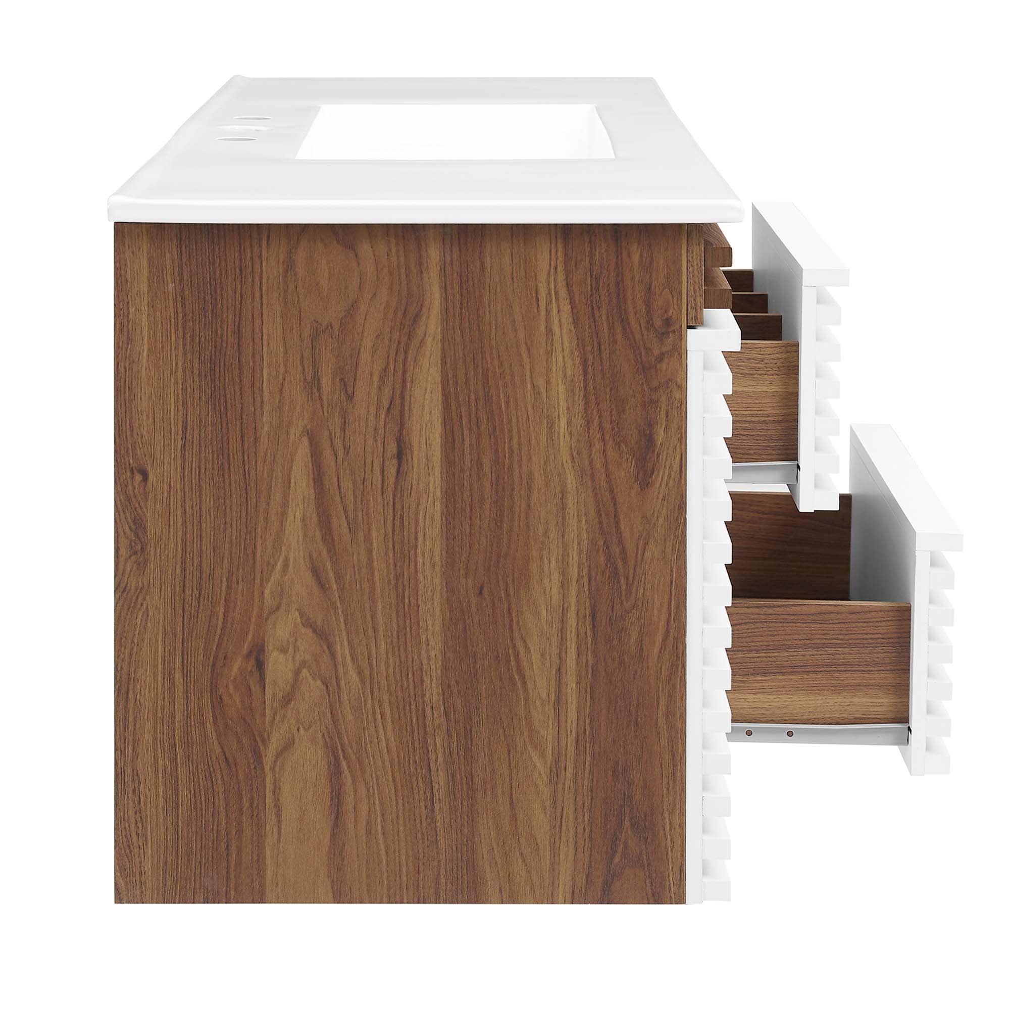 Render 48&quot; Wall-Mount Bathroom Vanity Basin Included By HouseBean