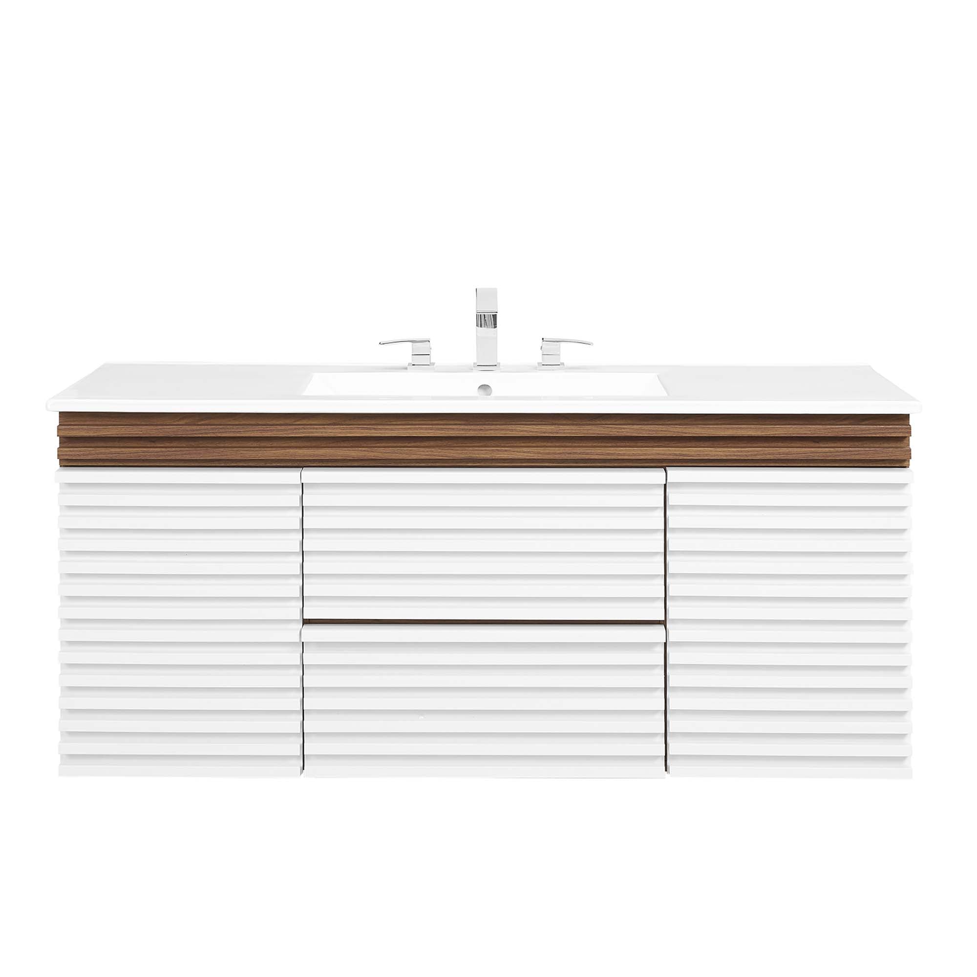 Render 48&quot; Wall-Mount Bathroom Vanity Basin Included By HouseBean