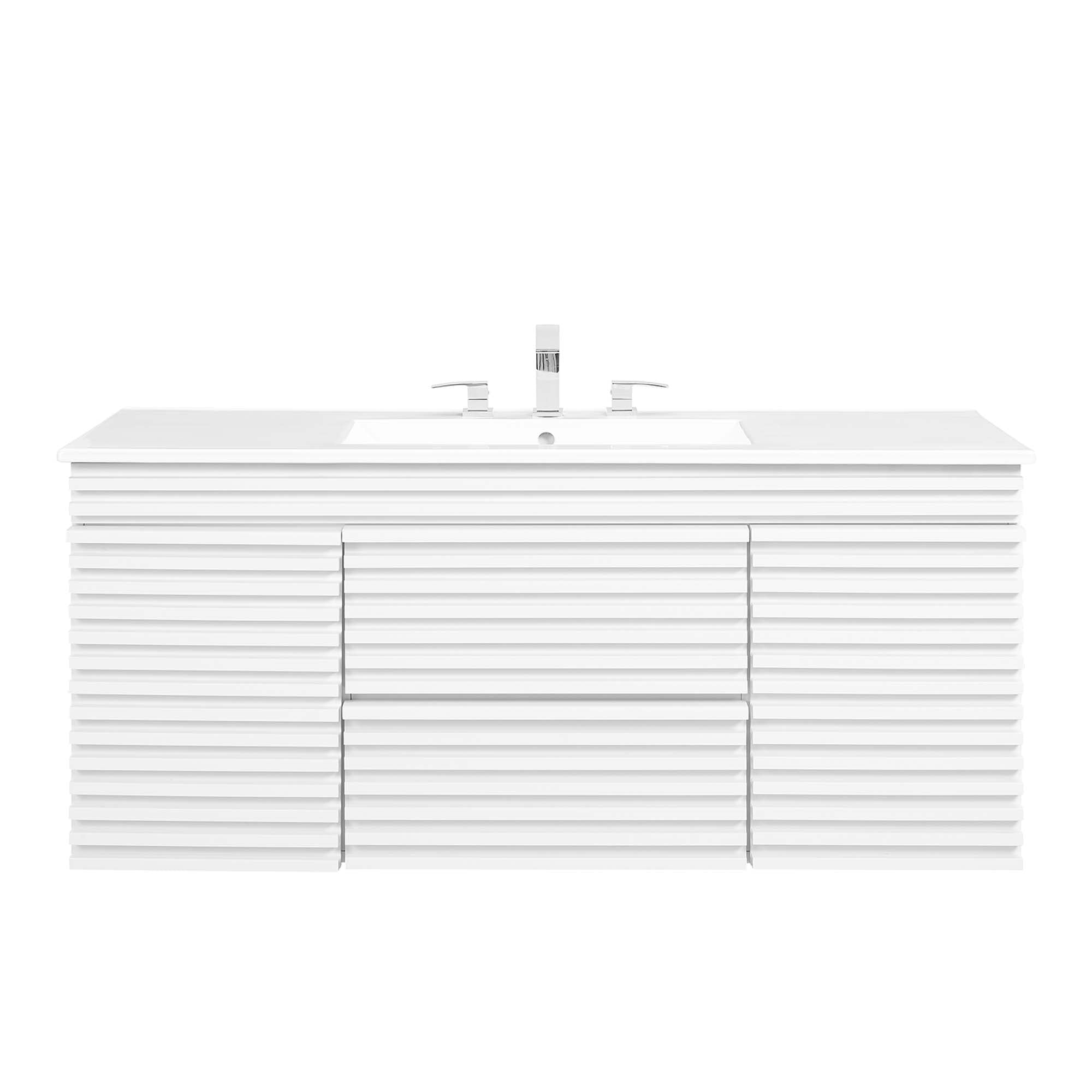 Render 48&quot; Wall-Mount Bathroom Vanity Basin Included By HouseBean