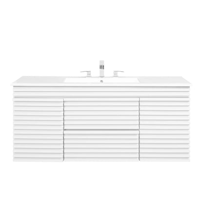 Render 48&quot; Wall-Mount Bathroom Vanity Basin Included By HouseBean