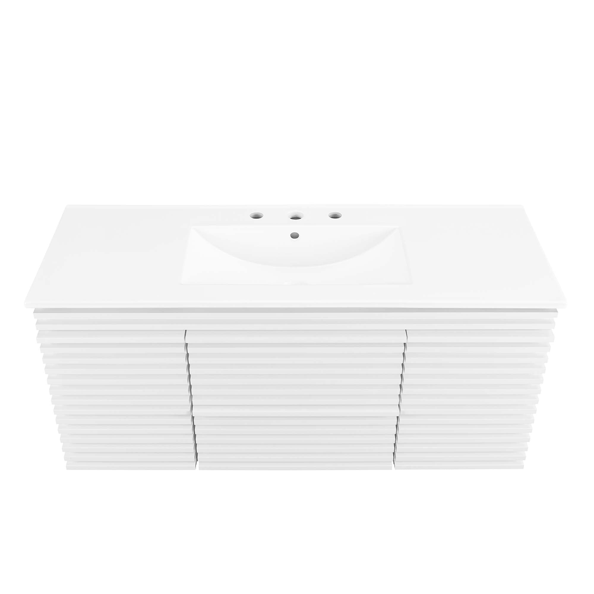 Render 48&quot; Wall-Mount Bathroom Vanity Basin Included By HouseBean