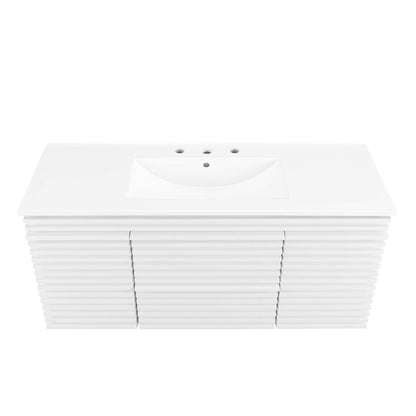 Render 48&quot; Wall-Mount Bathroom Vanity Basin Included By HouseBean