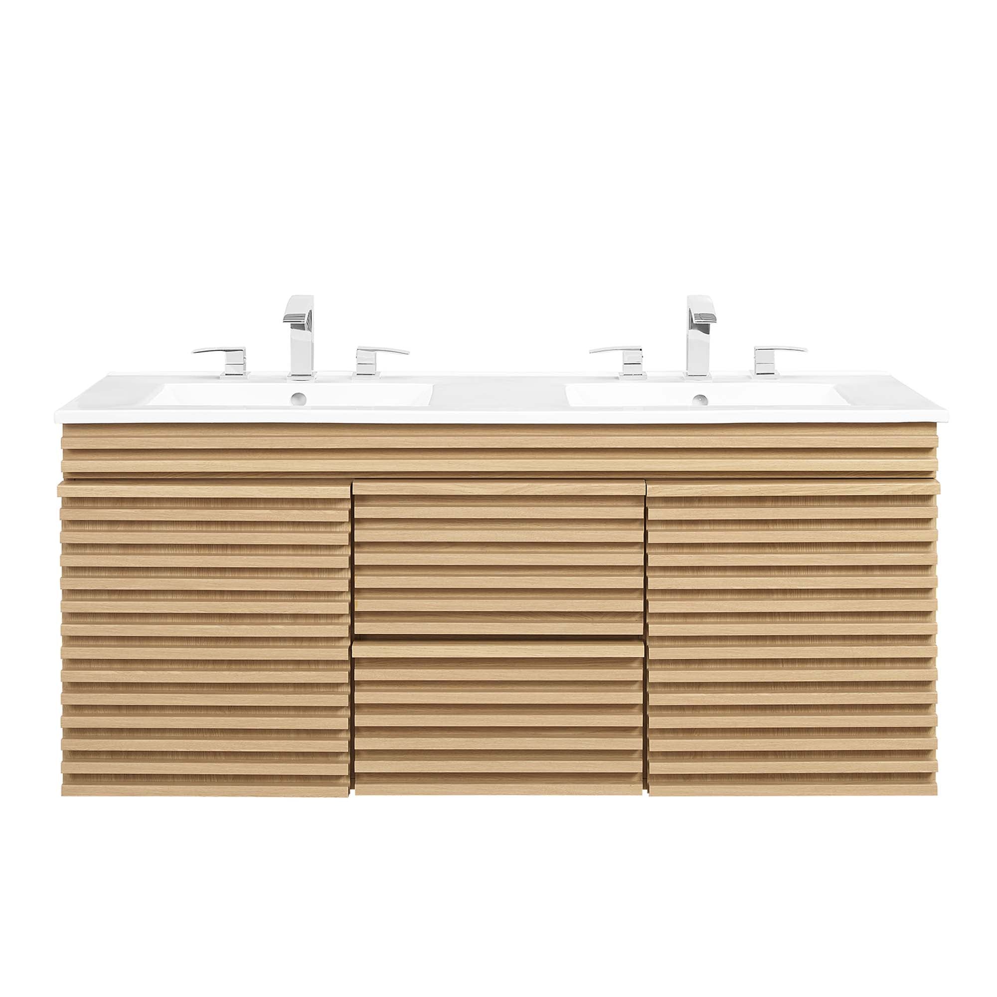 Render 48&quot; Wall-Mount Bathroom Vanity Basin Included By HouseBean