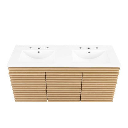 Render 48&quot; Wall-Mount Bathroom Vanity Basin Included By HouseBean