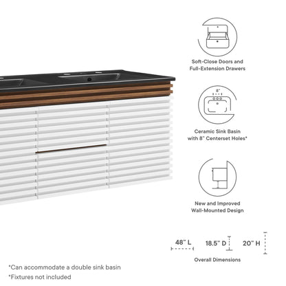 Render 48&quot; Wall-Mount Bathroom Vanity Basin Included By HouseBean