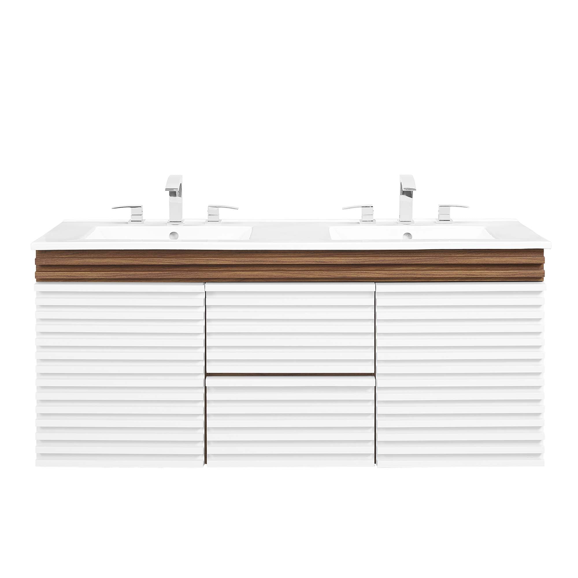 Render 48&quot; Wall-Mount Bathroom Vanity Basin Included By HouseBean