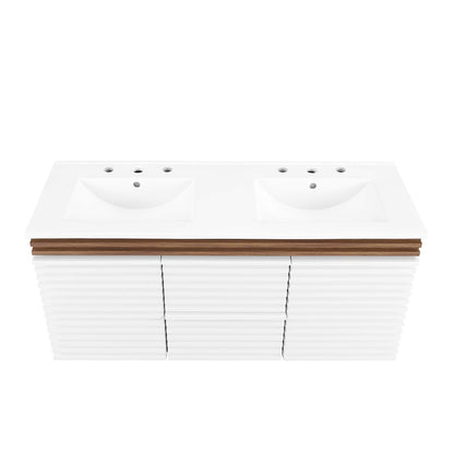 Render 48&quot; Wall-Mount Bathroom Vanity Basin Included By HouseBean