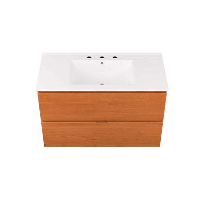 Scenic Wall-Mount Bathroom Vanity Basin Included by Modway