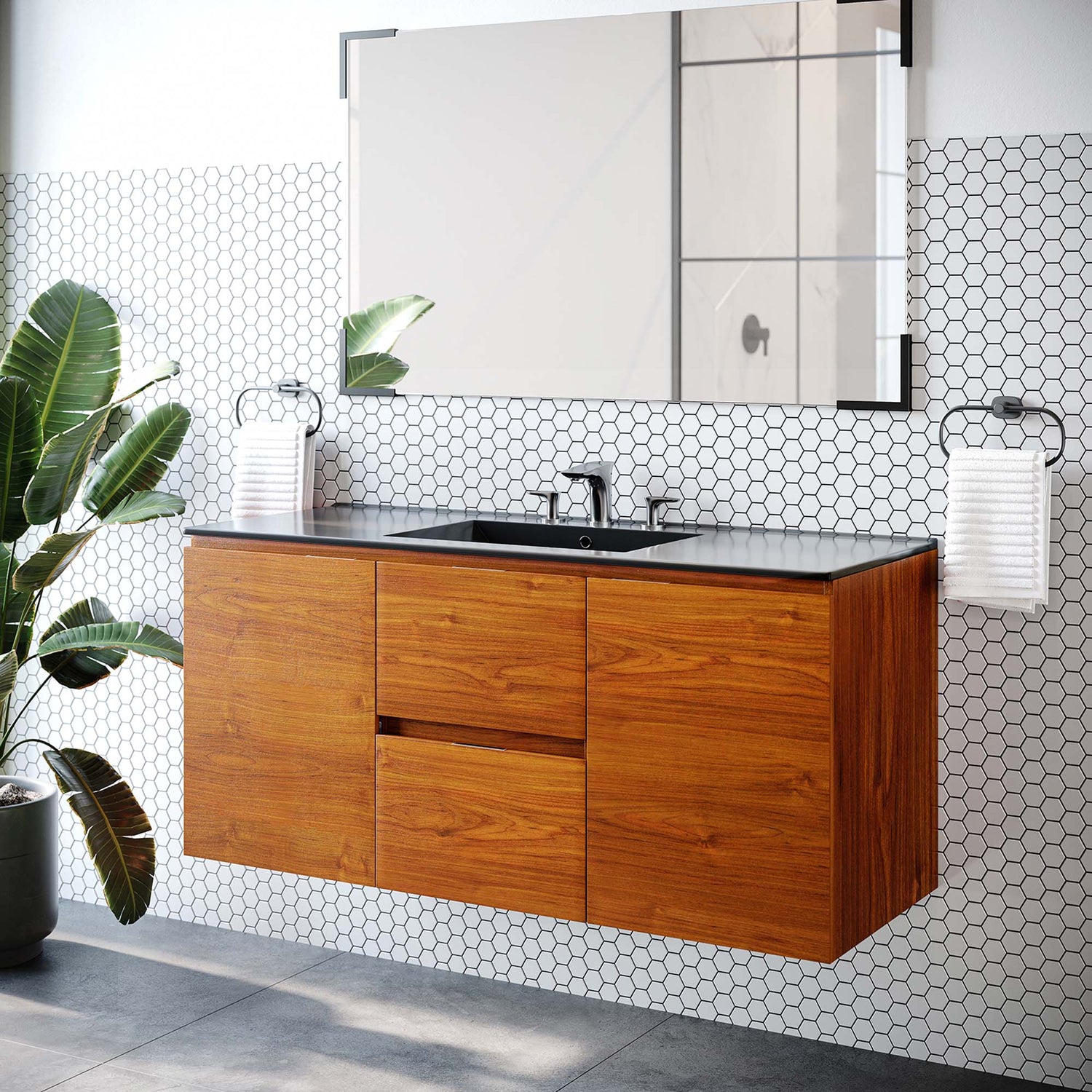 Scenic Wall-Mount Bathroom Vanity Basin Included by Modway