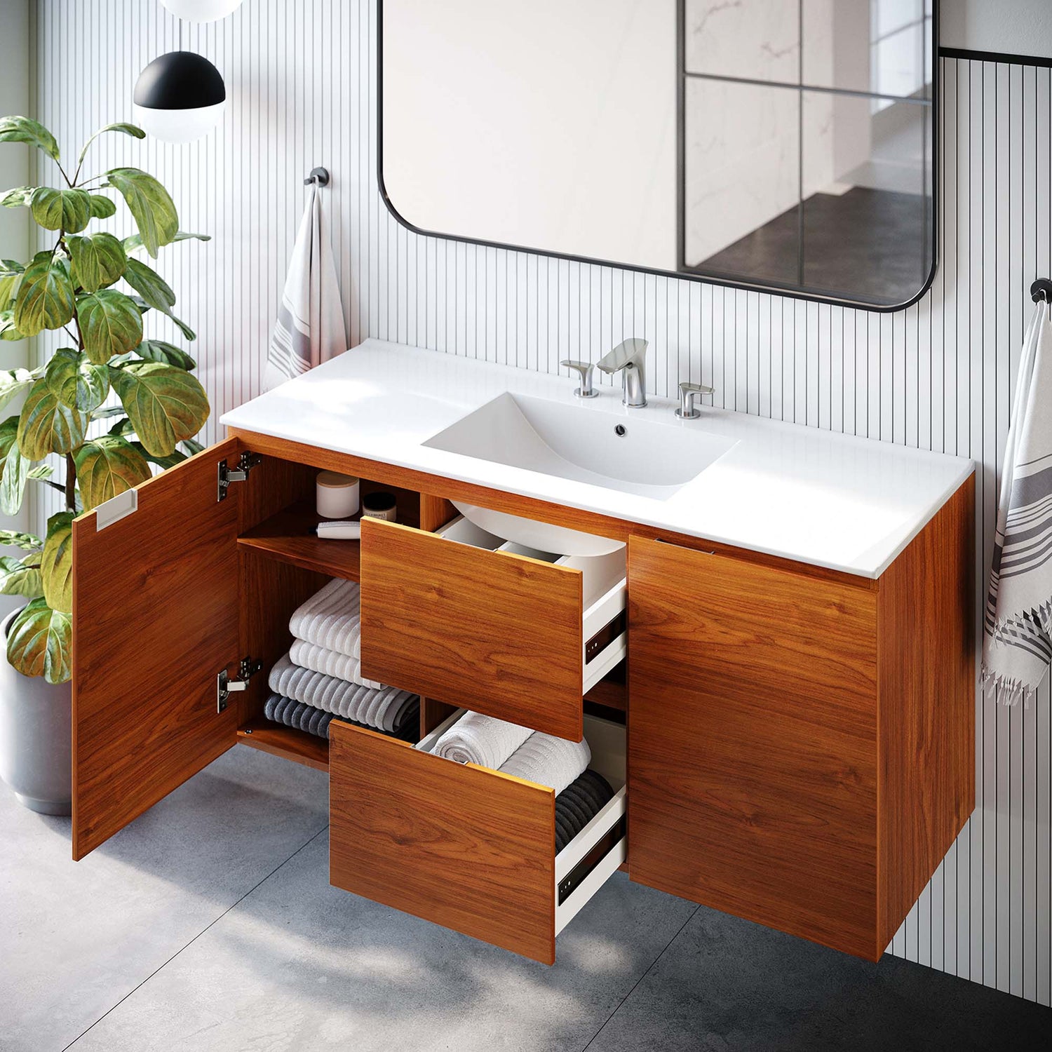 Scenic Wall-Mount Bathroom Vanity Basin Included by Modway