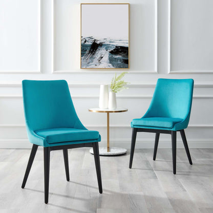 Viscount Accent Performance Velvet Dining Chairs - Set of 2 By HouseBean