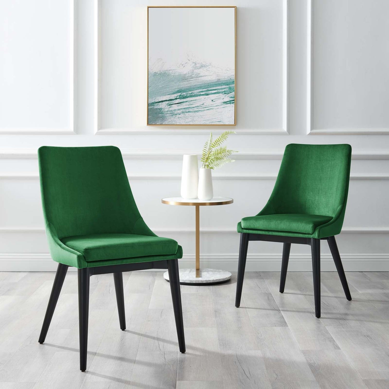 Viscount Accent Performance Velvet Dining Chairs - Set of 2 By HouseBean