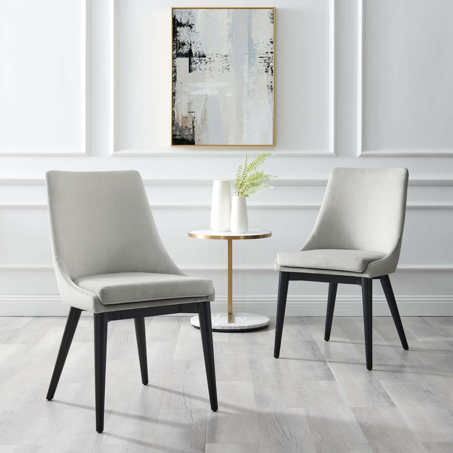 Viscount Accent Performance Velvet Dining Chairs - Set of 2 By HouseBean