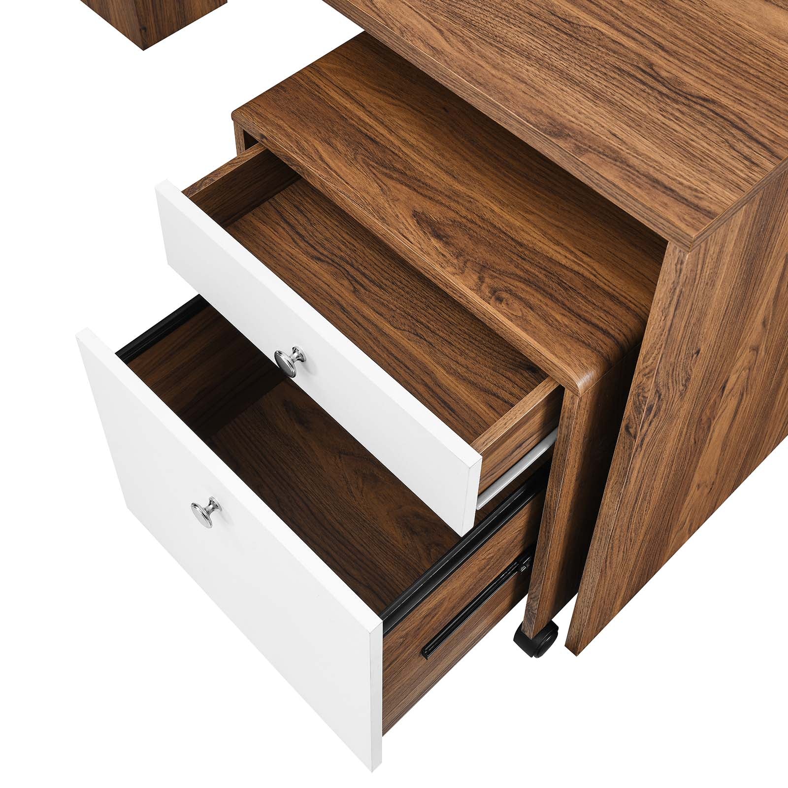 Transmit Wood Desk and File Cabinet Set By HouseBean