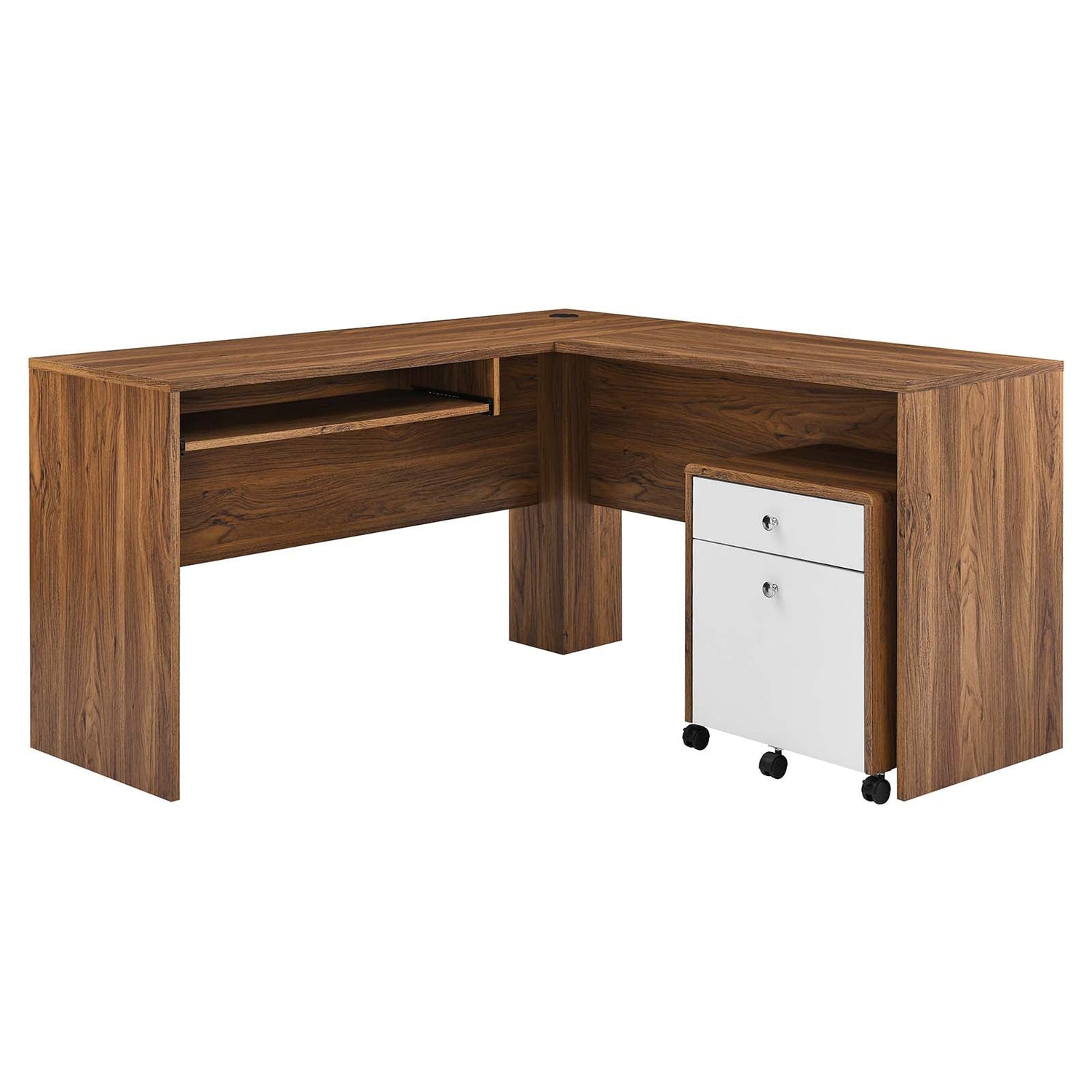 Transmit Wood Desk and File Cabinet Set By HouseBean