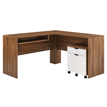 Envision Wood Desk and File Cabinet Set By HouseBean