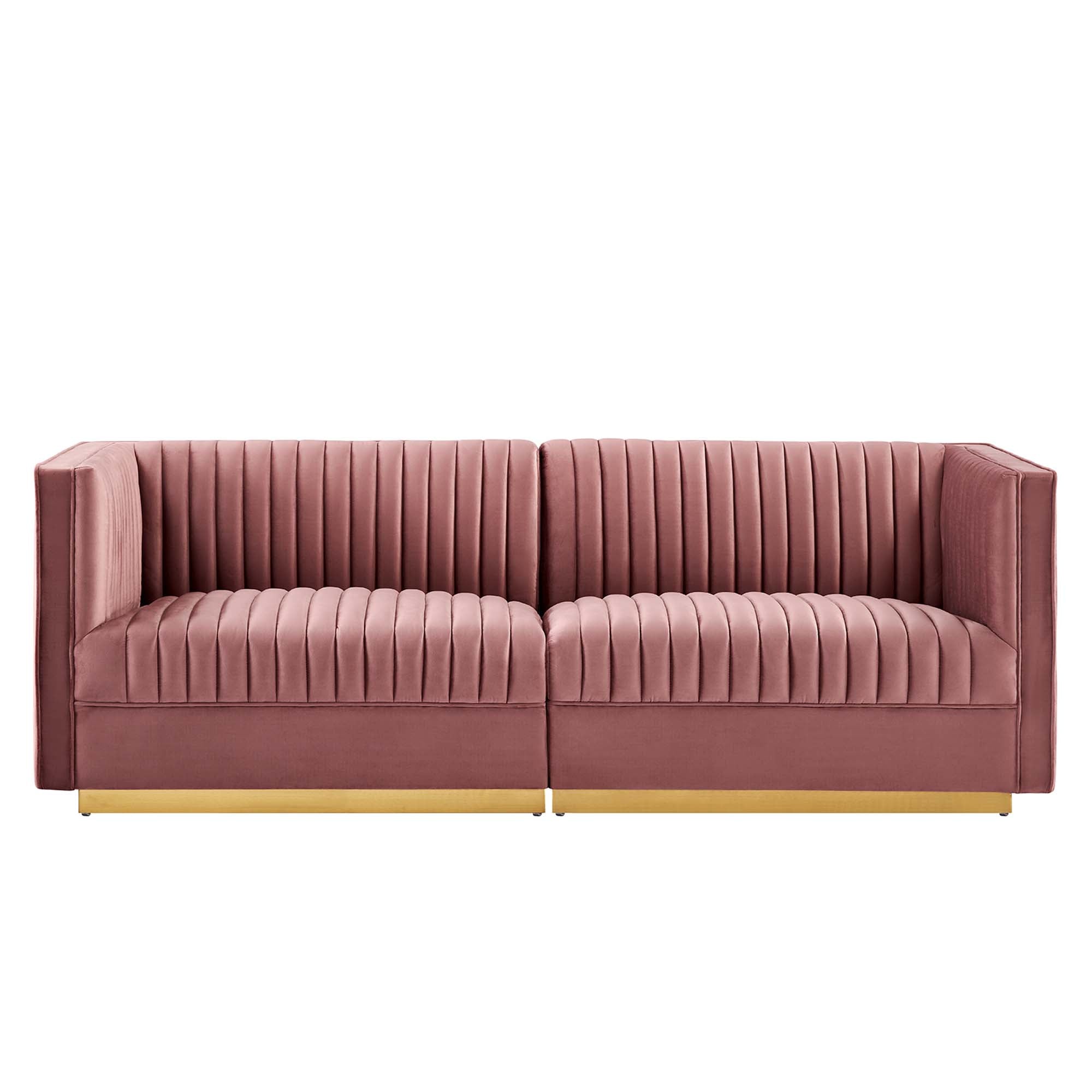 Sanguine Channel Tufted Performance Velvet 	Modular Sectional Sofa Loveseat by Modway