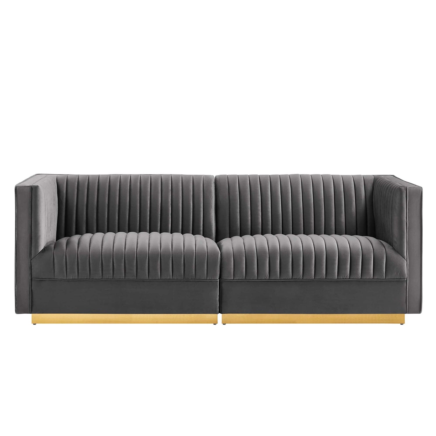 Sanguine Channel Tufted Performance Velvet 	Modular Sectional Sofa Loveseat by Modway