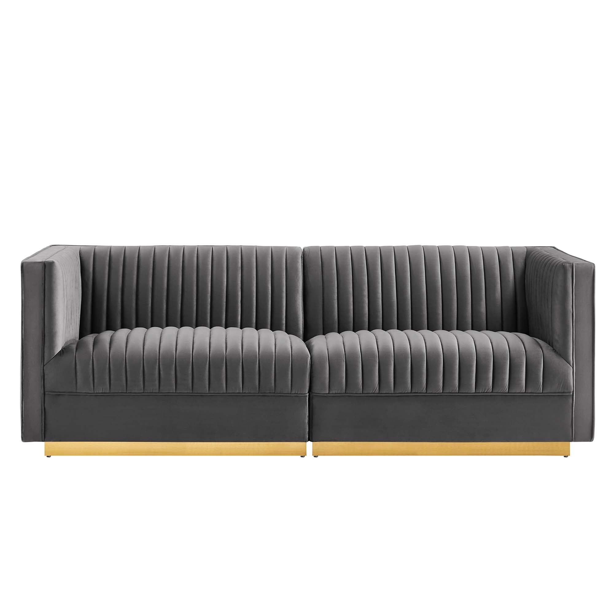 Sanguine Channel Tufted Performance Velvet 	Modular Sectional Sofa Loveseat by Modway