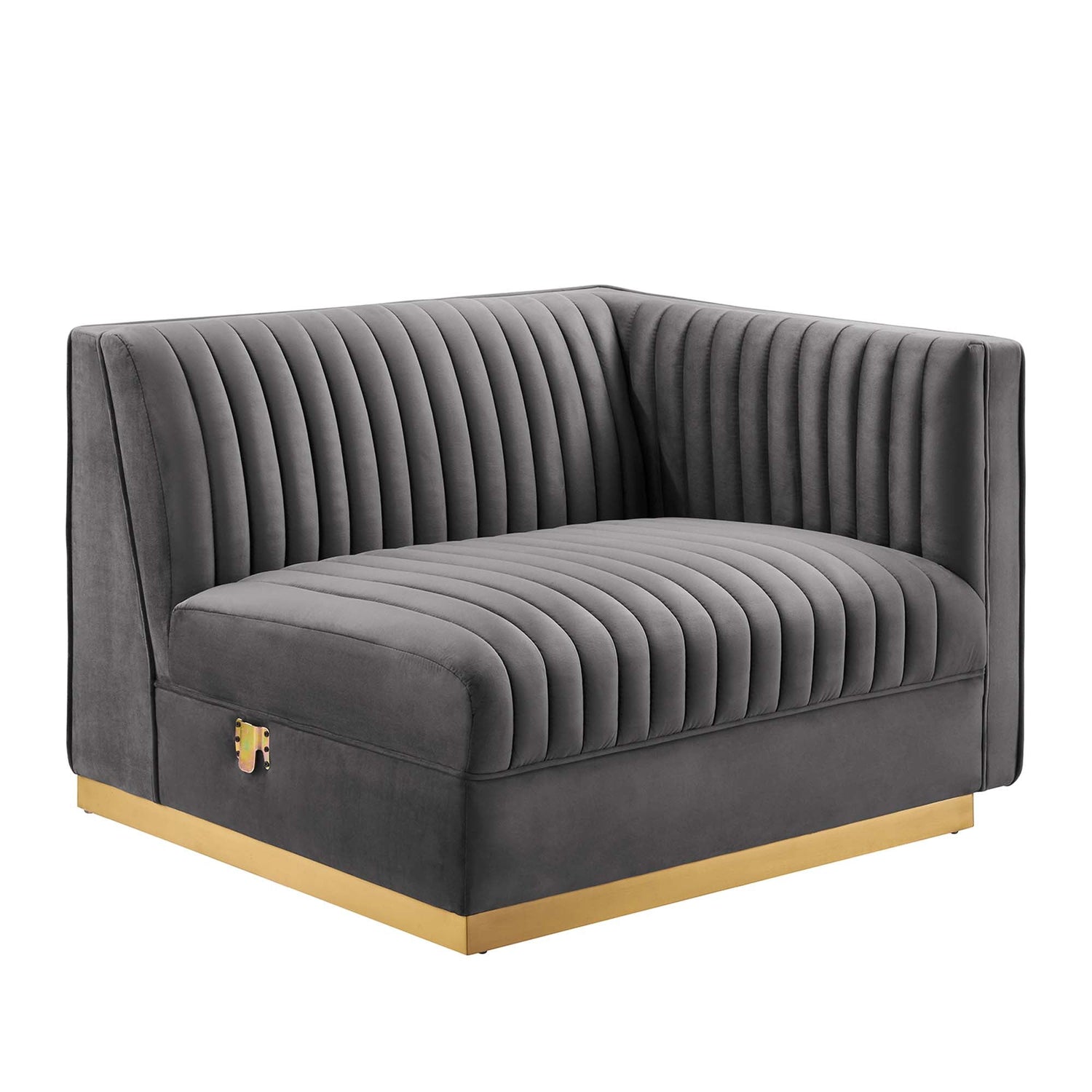 Sanguine Channel Tufted Performance Velvet 3-Seat Modular Sectional Sofa by Modway