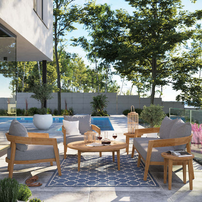 Brisbane 6-Piece Teak Wood Outdoor Patio Set by Modway