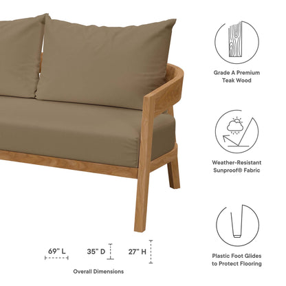 Brisbane 3-Piece Teak Wood Outdoor Patio Outdoor Patio Set by Modway