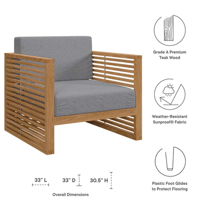 Carlsbad 	3-Piece Teak Wood Outdoor Patio Outdoor Patio Set by Modway