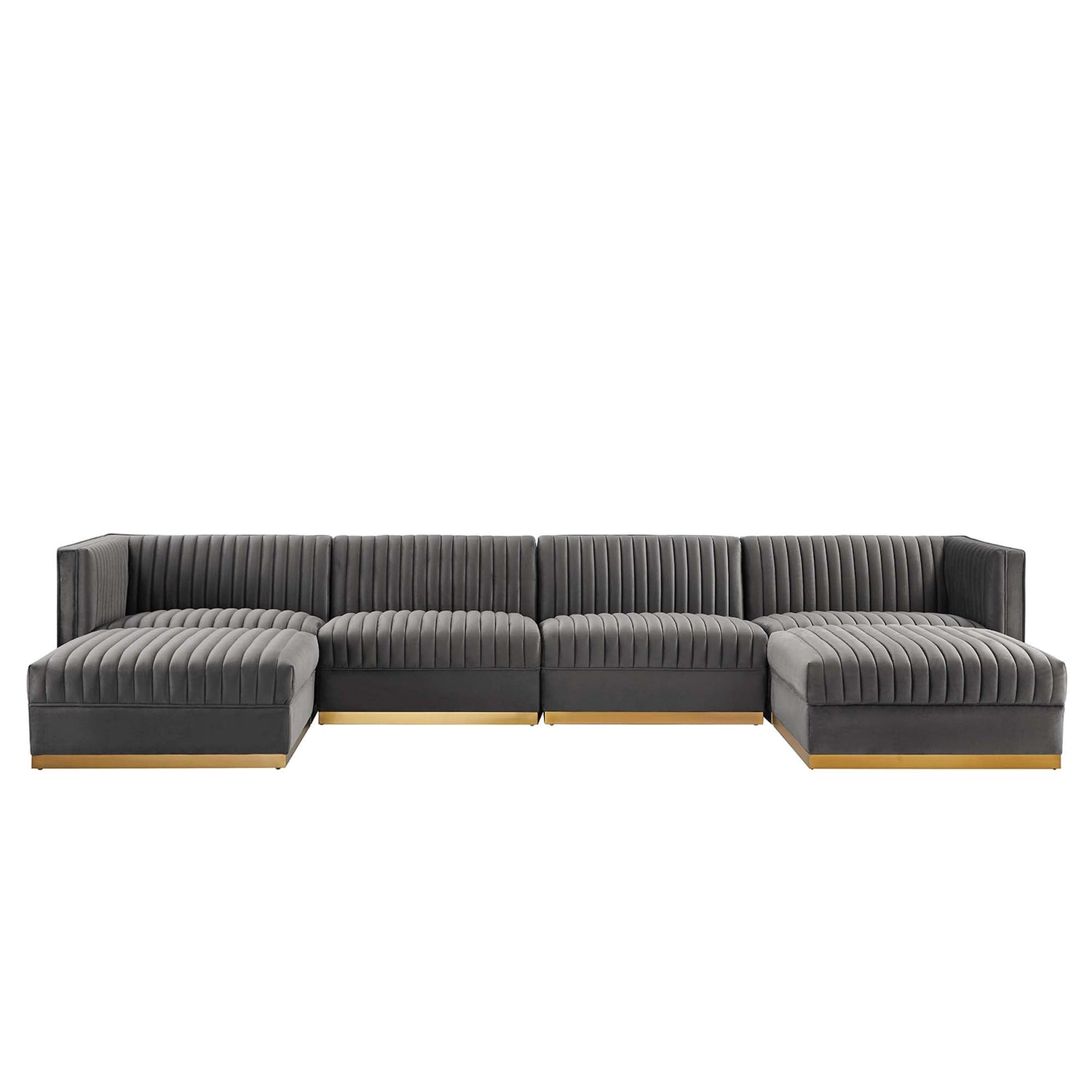 Sanguine Channel Tufted Performance Velvet 6-Piece Modular Sectional Sofa by Modway