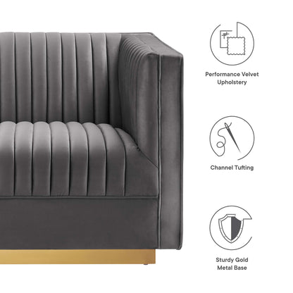 Sanguine Channel Tufted Performance Velvet 6-Piece Modular Sectional Sofa by Modway