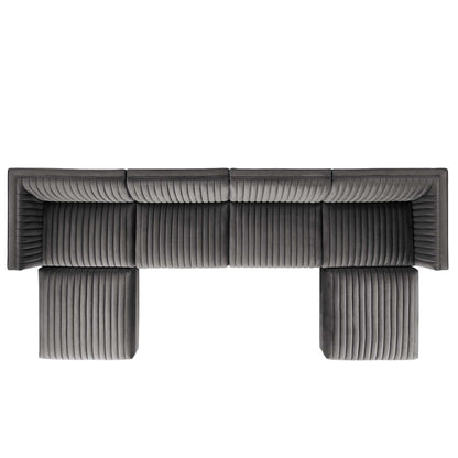 Sanguine Channel Tufted Performance Velvet 6-Piece Modular Sectional Sofa by Modway