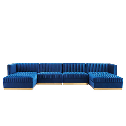 Sanguine Channel Tufted Performance Velvet 6-Piece Modular Sectional Sofa by Modway